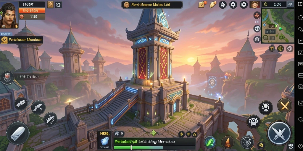 Gameplay HR89 yang mendebarkan dalam pertahanan menara.