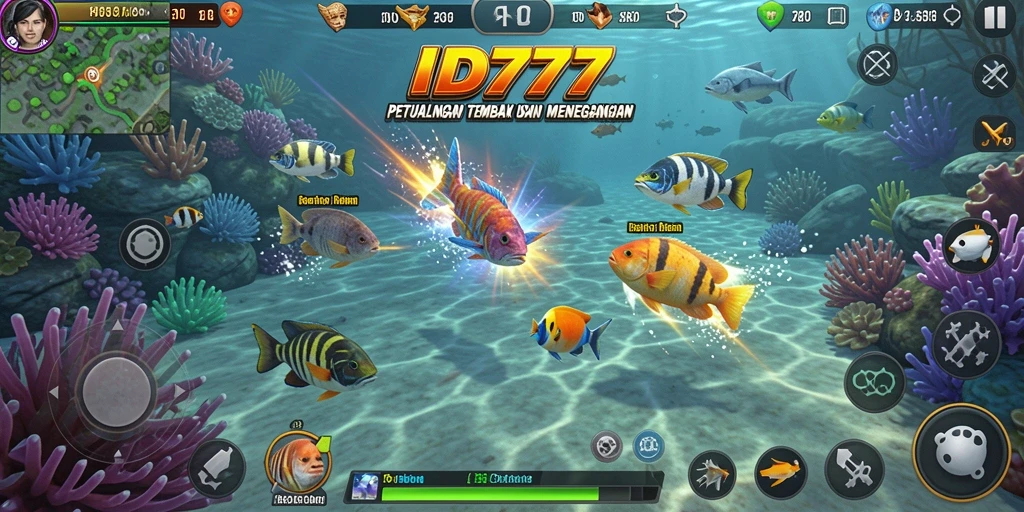 Tampilan aksi seru saat bermain Tembak Ikan di ID777.