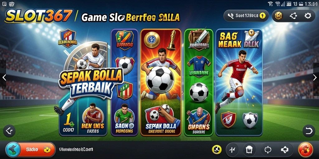 Tampilkan gameplay seru SLOT367 dengan tema sepak bola.