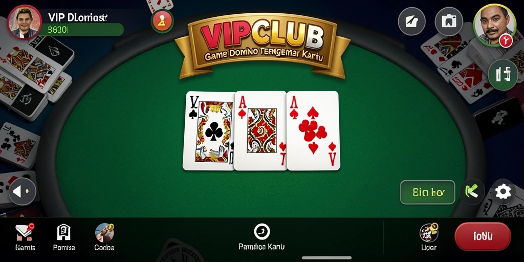 Screenshot utama VIPCLUB menunjukkan gameplay seru dari Domino.